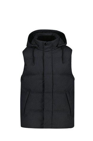 Quilted flannel down vest