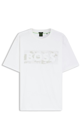 Majica iz raztegljivega bombaža z logo potiskom