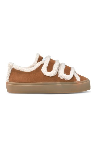 Shearling Low Suede Sneakers