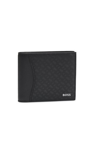 Structured folding wallet with monogram pattern