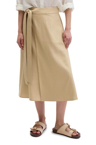 Flared skirt in linen viscose blend