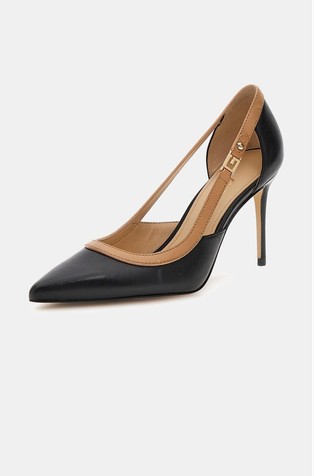 GUESS Ricky genuine leather court shoes Black / Brown 2