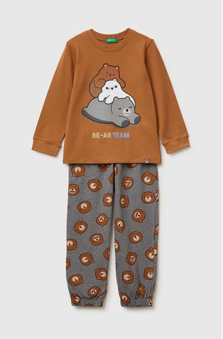 Pižama z dolgimi rokavi in živalskim potiskom