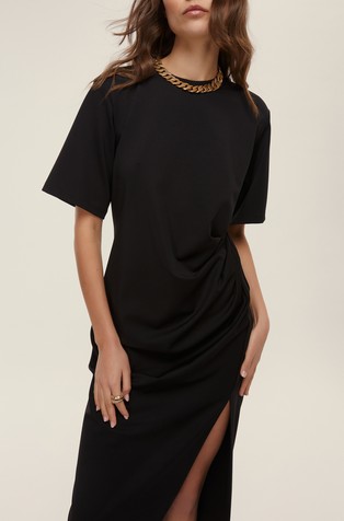 MARELLA Jersey obleka s kratkimi rokavi Črna - Black 4