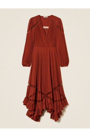 Long pleated georgette dress