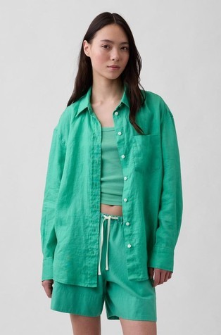 Ženska oversized fit lanena srajca