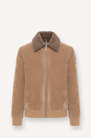 Corduroy jacket with teddy collar