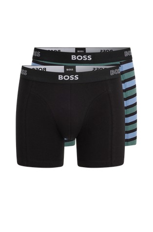 Two-pack of stretch-cotton boxer briefs with logo waistbands