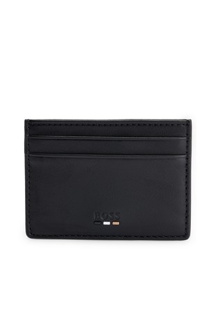 Faux-leather card holder with signature stripe