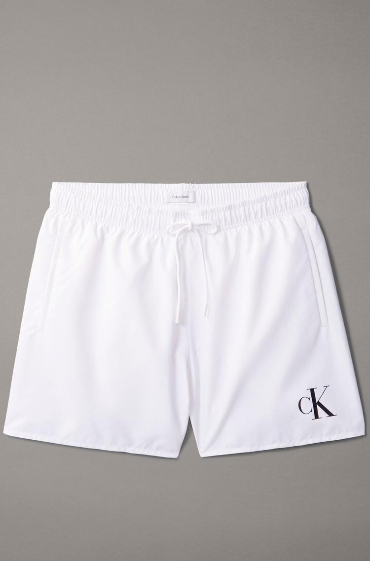 CALVIN KLEIN Kopalke z zatezno vrvico - CK Monogram Bela - White 