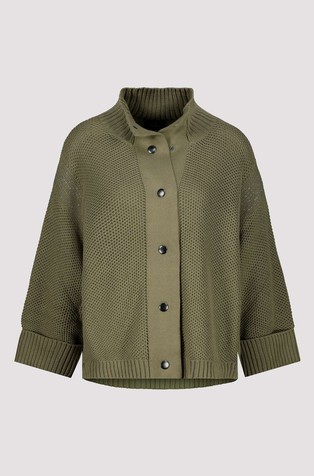 MONARI Oversized fit cardigan with honeycomb pattern Green Tea 6