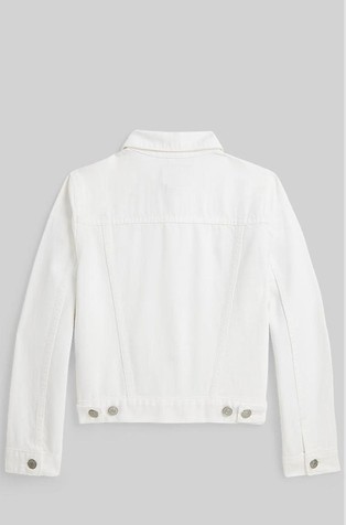 RALPH LAUREN Trucker bombažna denim jakna Bela - White 2