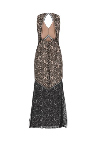 GUESS Long lace dress with cut-out back Black 2