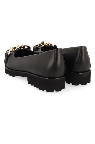GIOSEPPO Rosebud leather ballet flats with decorative element Black 3
