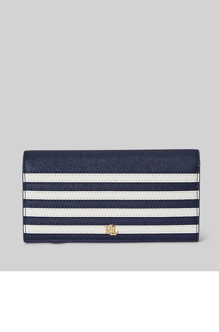 Usnjena denarnica s črtastimi detajli