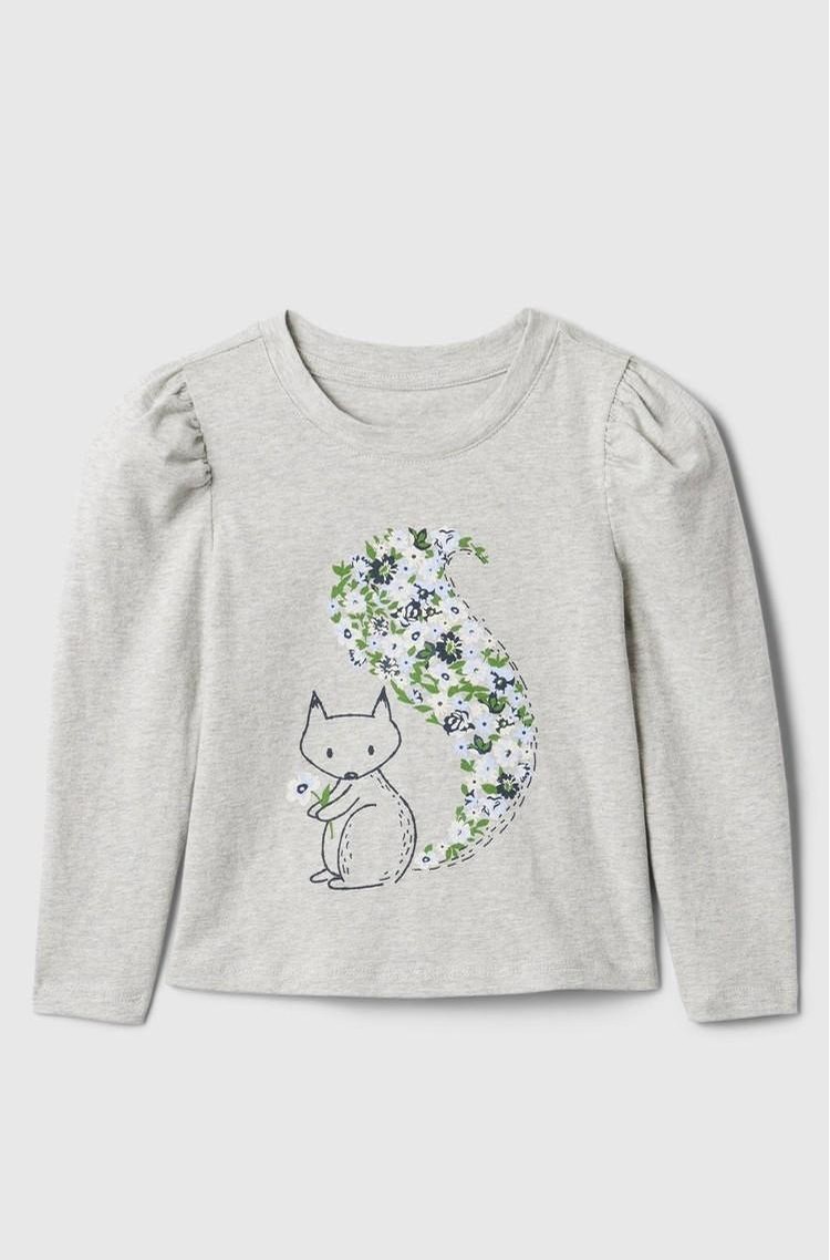 GAP Majica z dolgimi rokavi za malčice Siva - Grey 