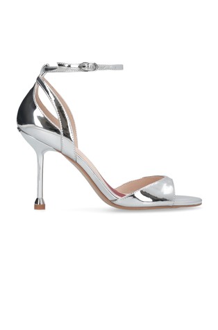 Metallic faux-leather sandals