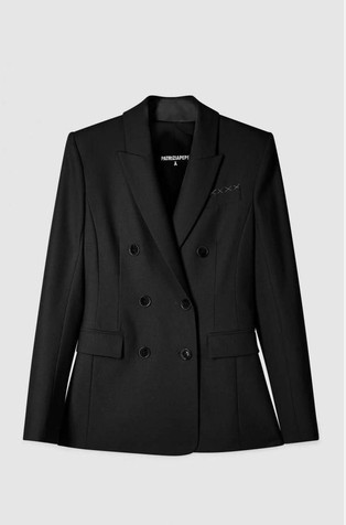 Essential suknjič iz volnene mešanice z dvorednim zapenjanjem