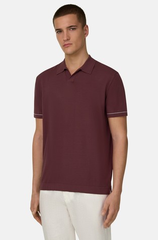 Cotton Crêpe Knit Polo Shirt