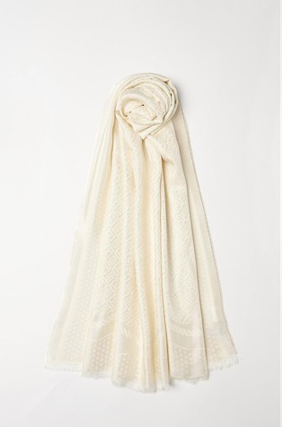 Monogram shawl in viscose-blend