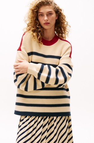 TH x Sofia Richie Grainge relaxed fit črtast pleten pulover
