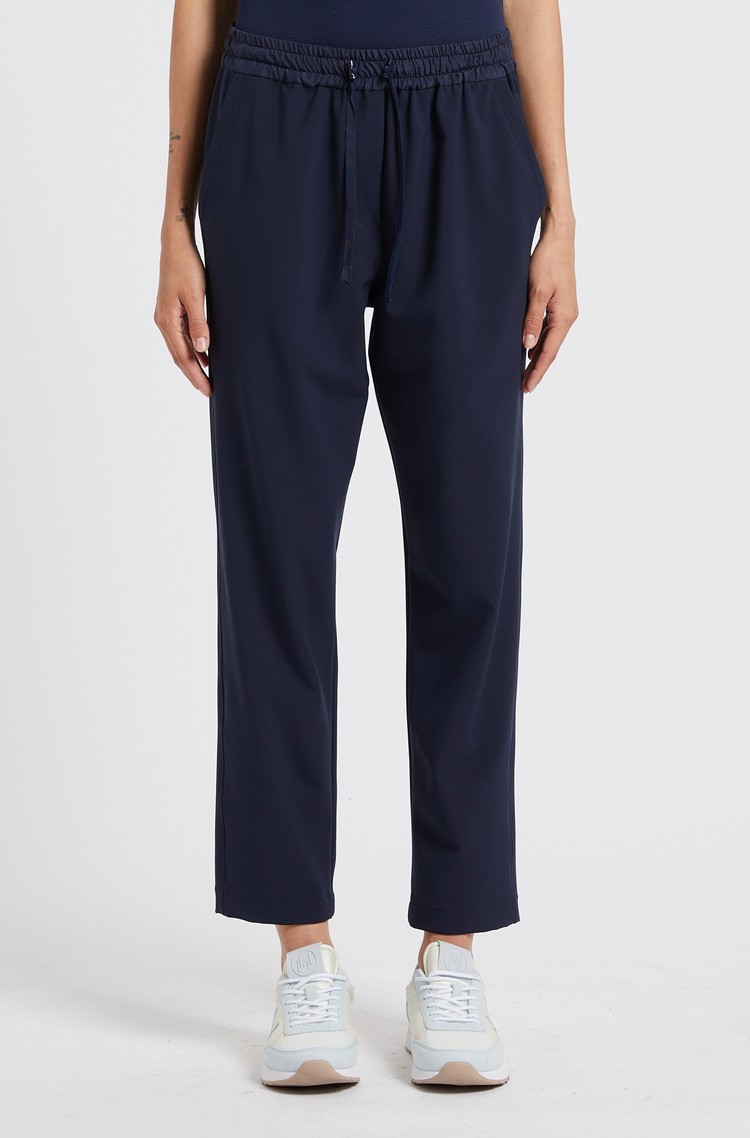 MARELLA Monochrome hlače z zatezno vrvico Modra - Dark Blue 