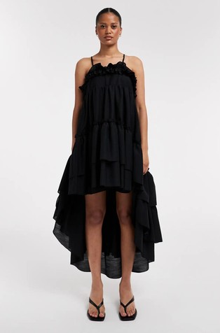 TSYVONNE frilled strappy midi dress