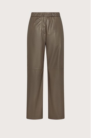 Nappa leather cropped pants