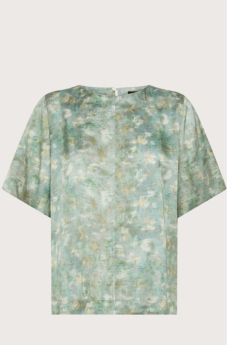 SEVENTY Viskozna bluza s potiskom Zelena - Green / Multi 