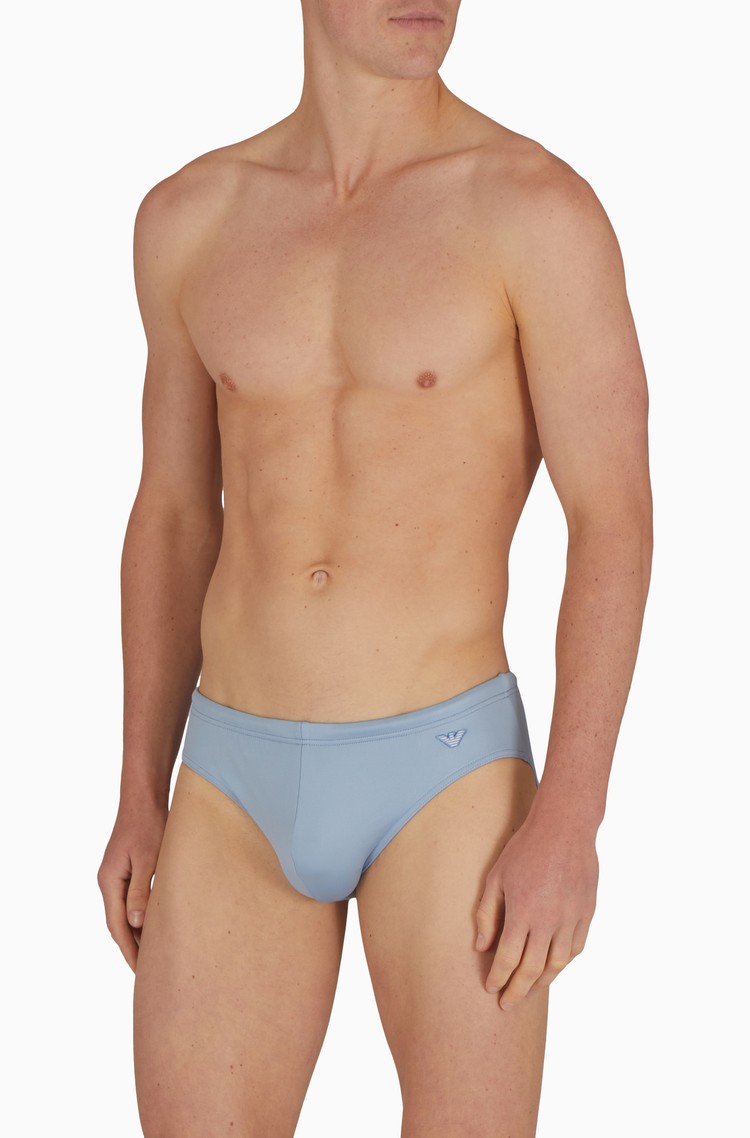 EMPORIO ARMANI Recycled-nylon swim briefs Blue 