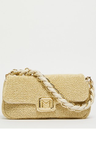 Mini raffia-look crossbody bag