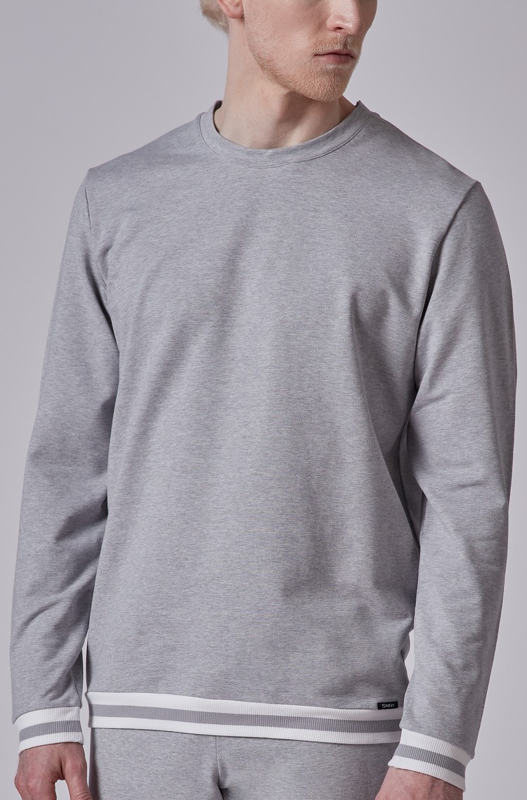 SKINY Every night in mix &amp; match zgornji del pižame z dolgimi rokavi Siva - Stone Grey Melange 