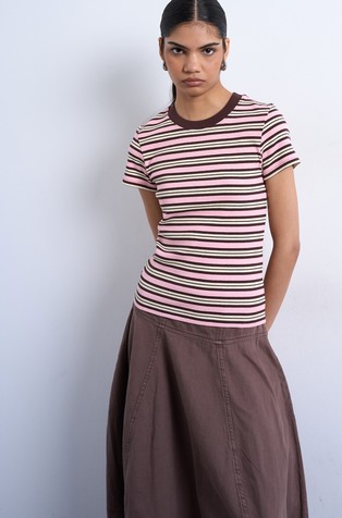 TSSALLY črtasta majica s kratkimi rokavi