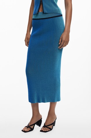 Črtasto midi pencil krilo