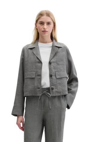 Lanena srajčna jakna