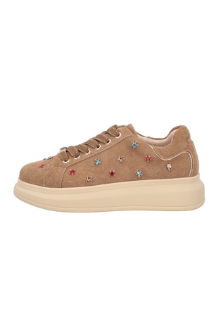 City Jungle suede sneakers with rhinestones