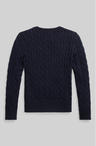 RALPH LAUREN Cable-Knit Cotton Sweater Navy / Nevis 2