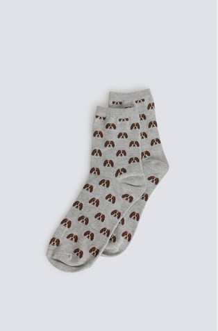 Long puppy print sock