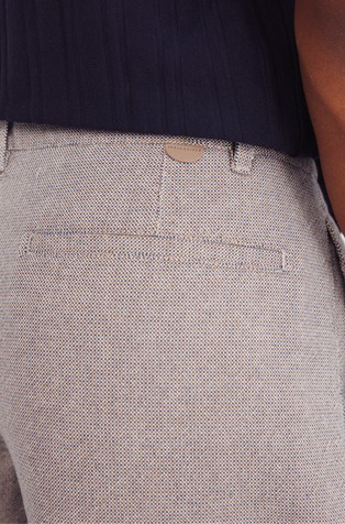 SPRINGFIELD Slim fit bermuda hlače iz strukturirane bombažne tkanine Bež - Beige 4