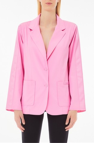 LIU JO Oversized suknjič z odstranljivo pleteno kapuco Roza - Candy Pop 3