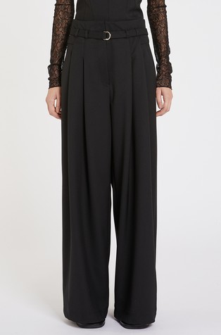 Relaxed fit hlače iz volnene mešanice