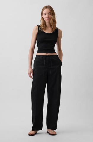 Poplin Easy Barrel Pants