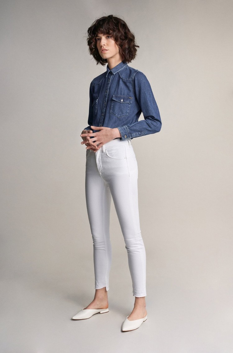 SALSA JEANS Secret glamour push in cropped jeans in coloured fabric White 