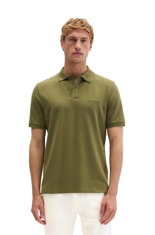 Slim fit short-sleeved polo in cotton blend