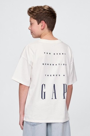 GAP Gap logo majica s kratkimi rokavi za dečke Bela - New Off White 2