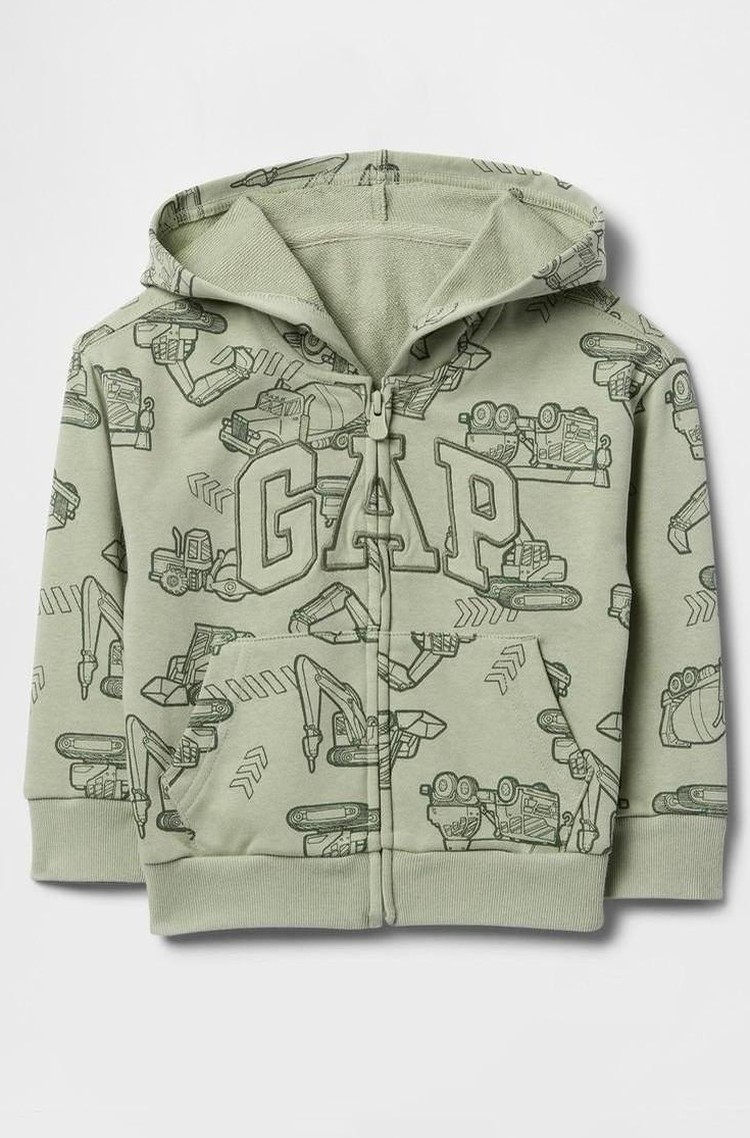 GAP Gap logo jopa s kapuco za malčke Zelena - Desert Sage 