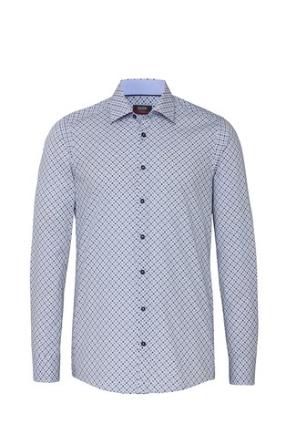 Slim fit City vzorčasta srajca z dolgimi rokavi