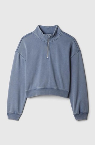 GAP Kids Vintage Soft Half-Zip Cropped Pullover Bainbridge Blue 5