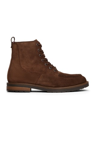 Cleat Suede Moc Toe Boots