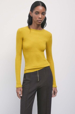 Slim-fit rib-knit jumper
